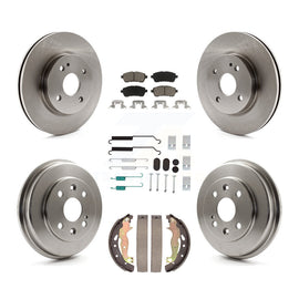 Front Rear Disc Brake Rotor Ceramic Pad And Drum Kit (7Pc) For 2011-2014 Mazda 2