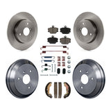 Front Rear Disc Brake Rotors Ceramic Pads And Drum Kit (7Pc) For Smart Fortwo