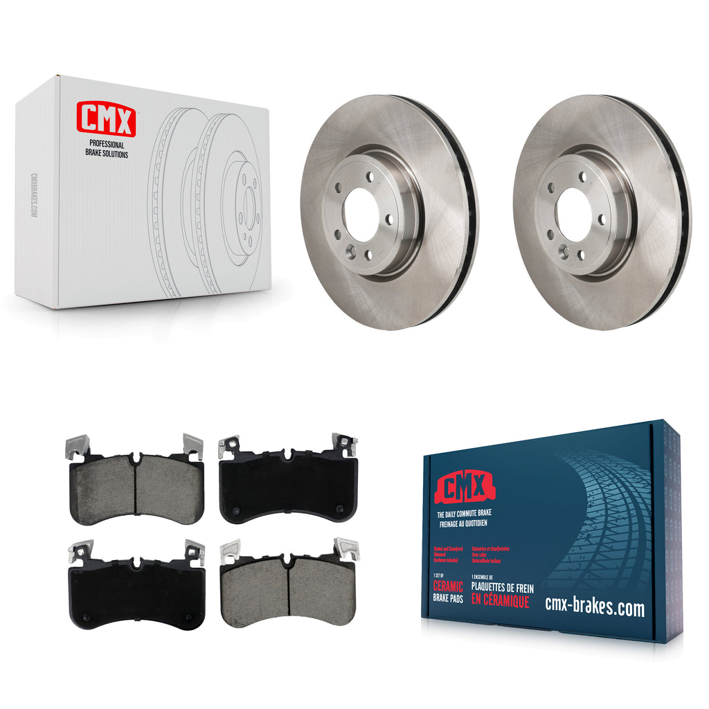 Front Disc Brake Rotors And Ceramic Pad Kit For 2021 Land Rover Range Sport 3.0L