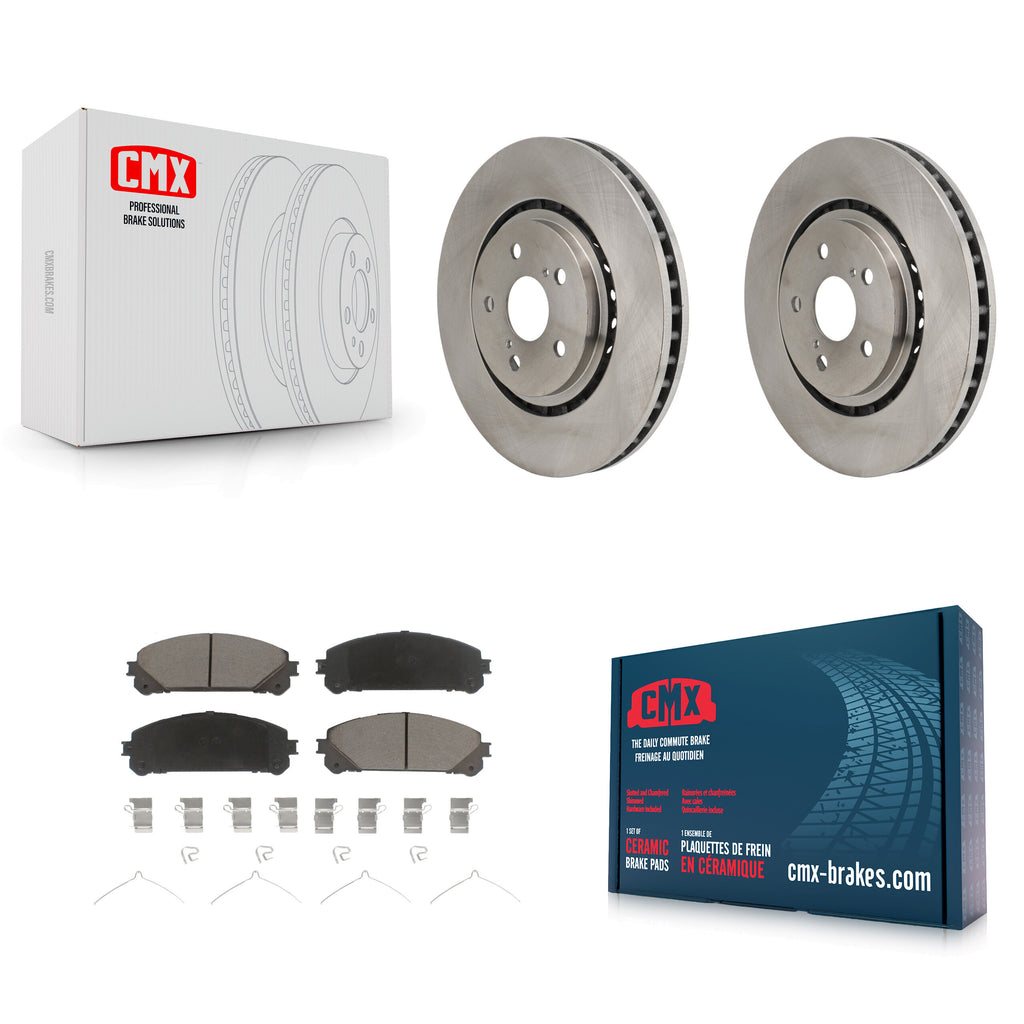 Front Brake Rotor Ceramic Pad Kit For Toyota Sienna RAV4 Prime bZ4X Subaru Crown