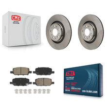 Charger l'image dans la galerie, Rear Brake Rotors &amp; Ceramic Pad Kit For 20-22 Tesla Y With Gray Painted Calipers
