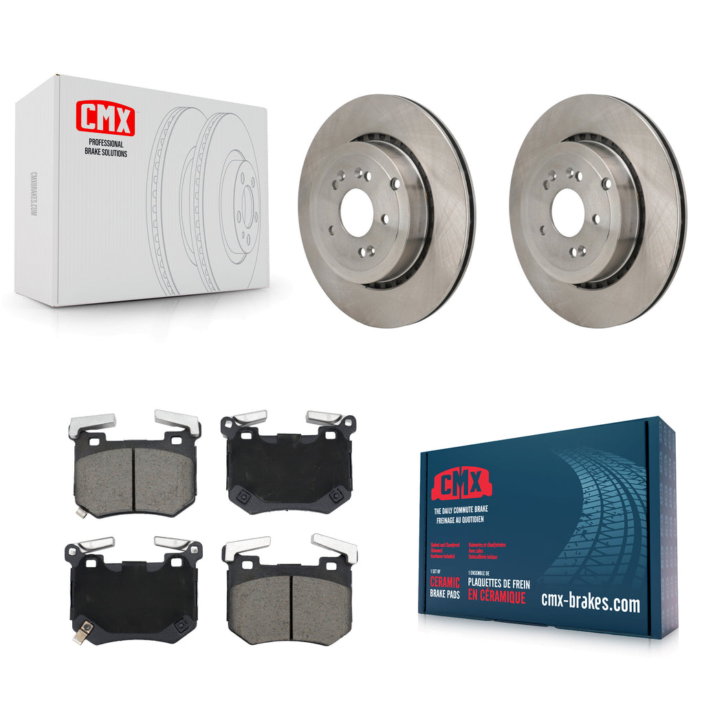 Rear Disc Brake Rotors And Ceramic Pads Kit For Kia Stinger Genesis G70