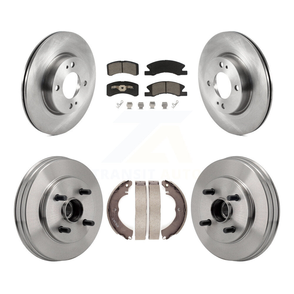 Front Rear Disc Brake Rotors Ceramic Pads And Drum Kit For Mitsubishi Mirage G4