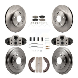 Front Rear Disc Brake Rotors Ceramic Pads And Drum Kit (9Pc) For Honda Civic