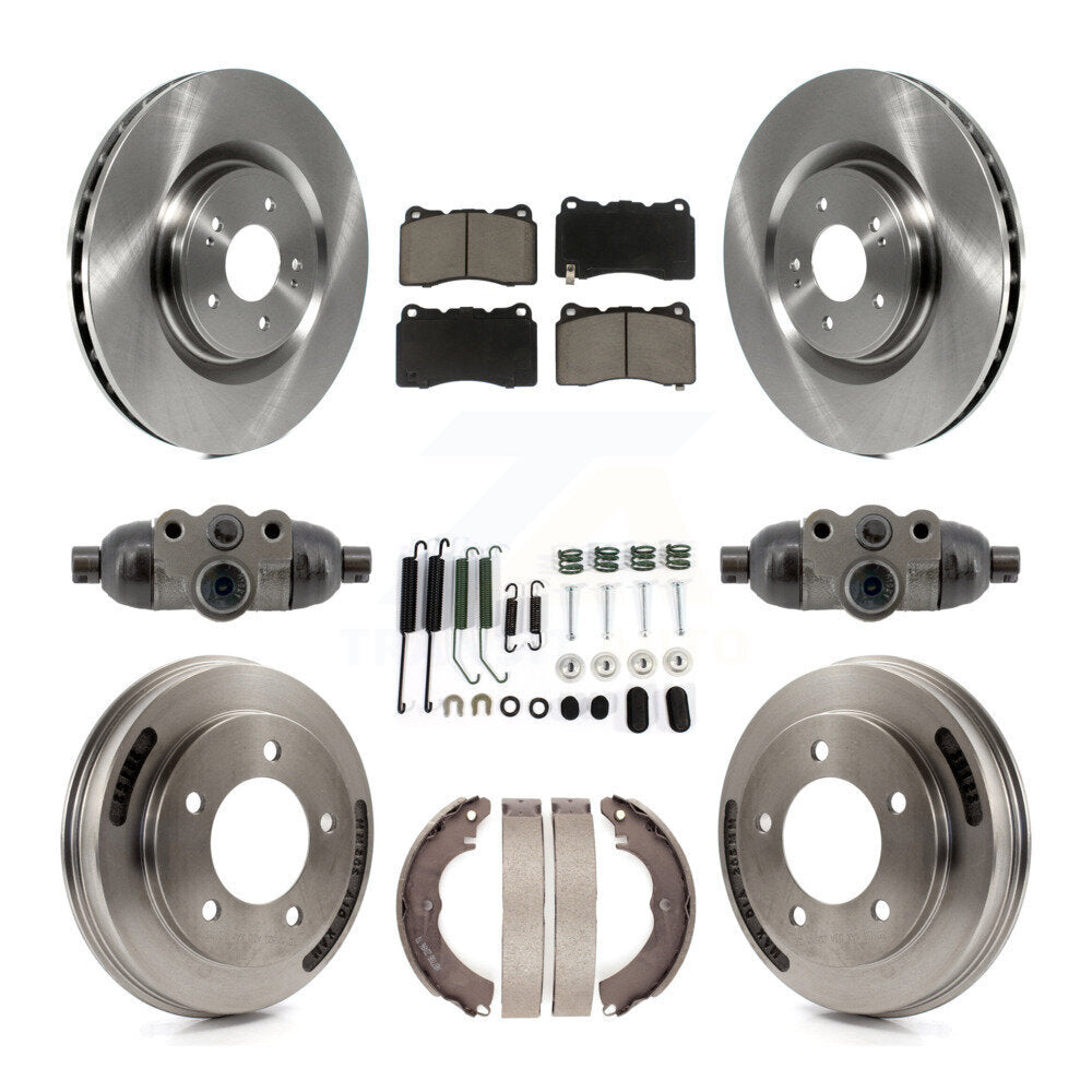 Front Rear Disc Brake Rotor Ceramic Pad And Drum Kit (9Pc) For Mitsubishi Lancer