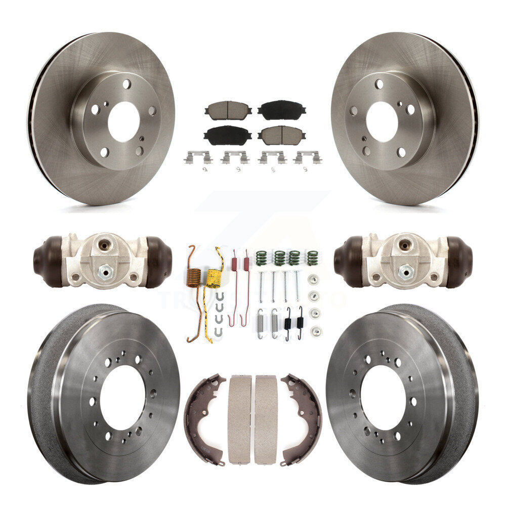 Front Rear Brake Rotor Ceramic Pad And Drum Kit (9Pc) For 2015 Toyota Tacoma 4WD