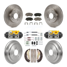 Charger l'image dans la galerie, Front Rear Brake Rotor Ceramic Pad &amp; Drum Kit (9Pc) For 2012-2017 Hyundai Accent