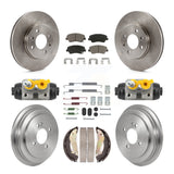 Front Rear Brake Rotor Ceramic Pad & Drum Kit (9Pc) For 2012-2017 Hyundai Accent