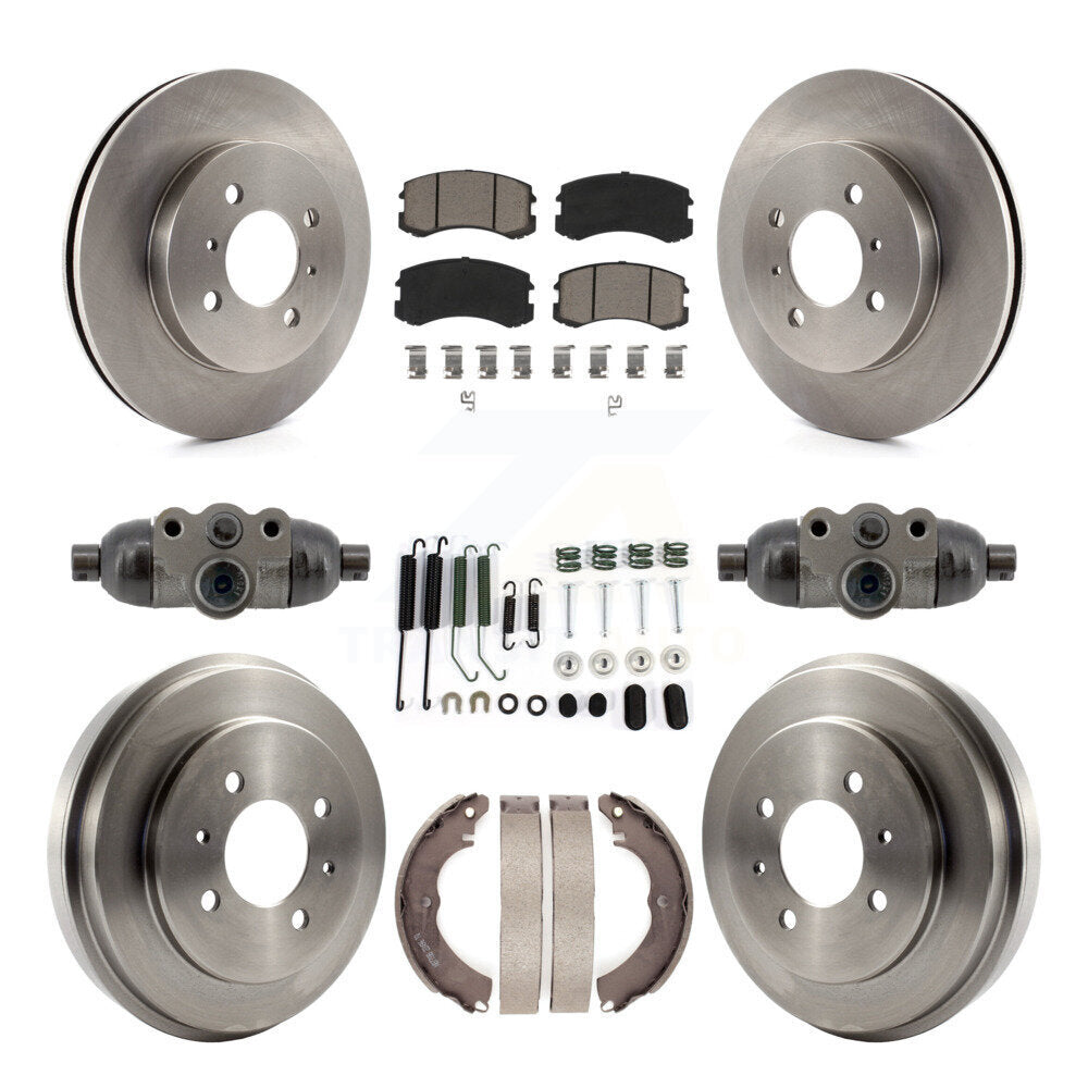 Front Rear Disc Brake Rotor Ceramic Pad And Drum Kit (9Pc) For Mitsubishi Lancer