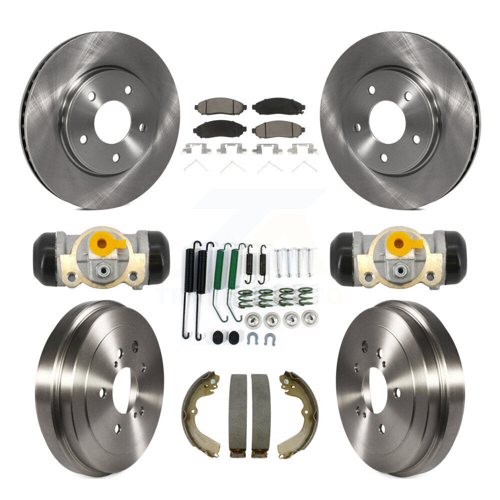 Front Rear Brake Rotor Ceramic Pad And Drum Kit (9Pc) For Nissan NV200 Chevrolet