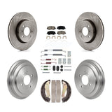 Front Rear Brake Rotor Ceramic Pad And Drum Kit (7Pc) For Kia Rio Hyundai Accent
