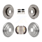 Front Rear Disc Brake Rotors Ceramic Pad And Drum Kit For Kia Rio Hyundai Accent