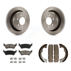 Rear Disc Rotors Ceramic Pads And Parking Brake Shoes Kit For Ford F-150
