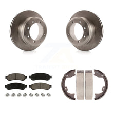 Load image into Gallery viewer, Rear Disc Rotors Ceramic Pads Parking Brake Shoes Kit For Ford F-350 Super Duty