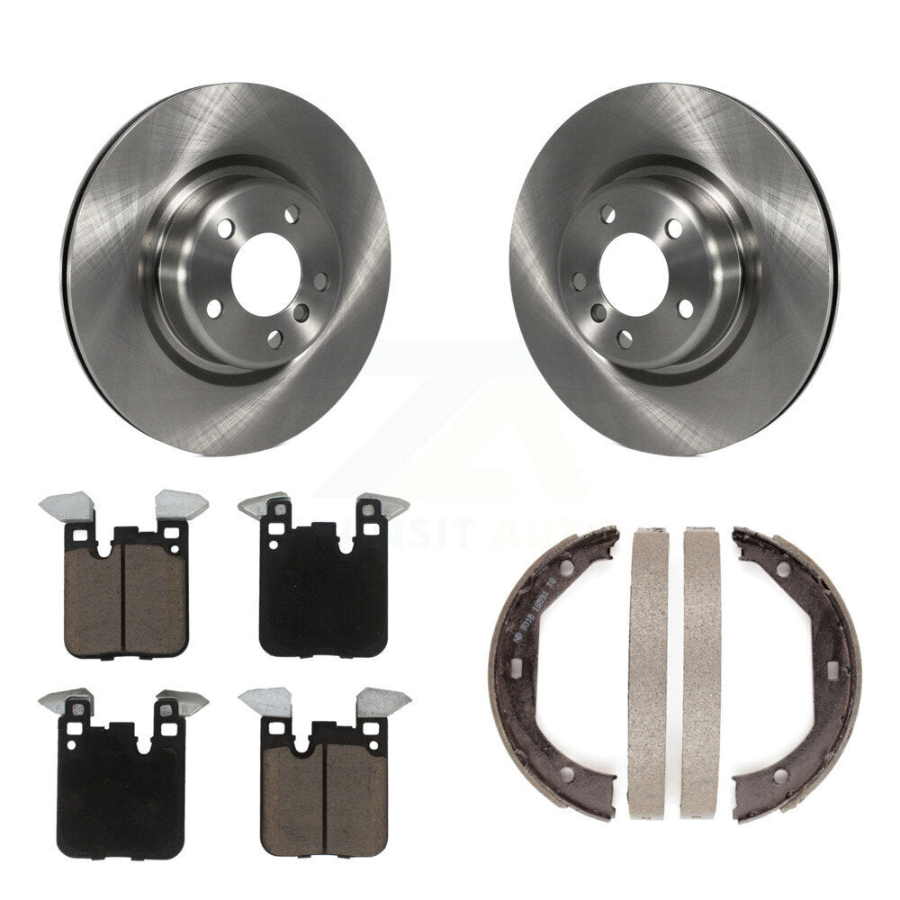Rear Disc Rotors Ceramic Pads & Parking Shoes Kit For BMW 328i 320i xDrive 428i