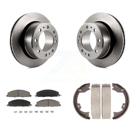 Rear Disc Rotors Ceramic Pads And Parking Shoes Kit For Ram 3500 2500 1500 Dodge