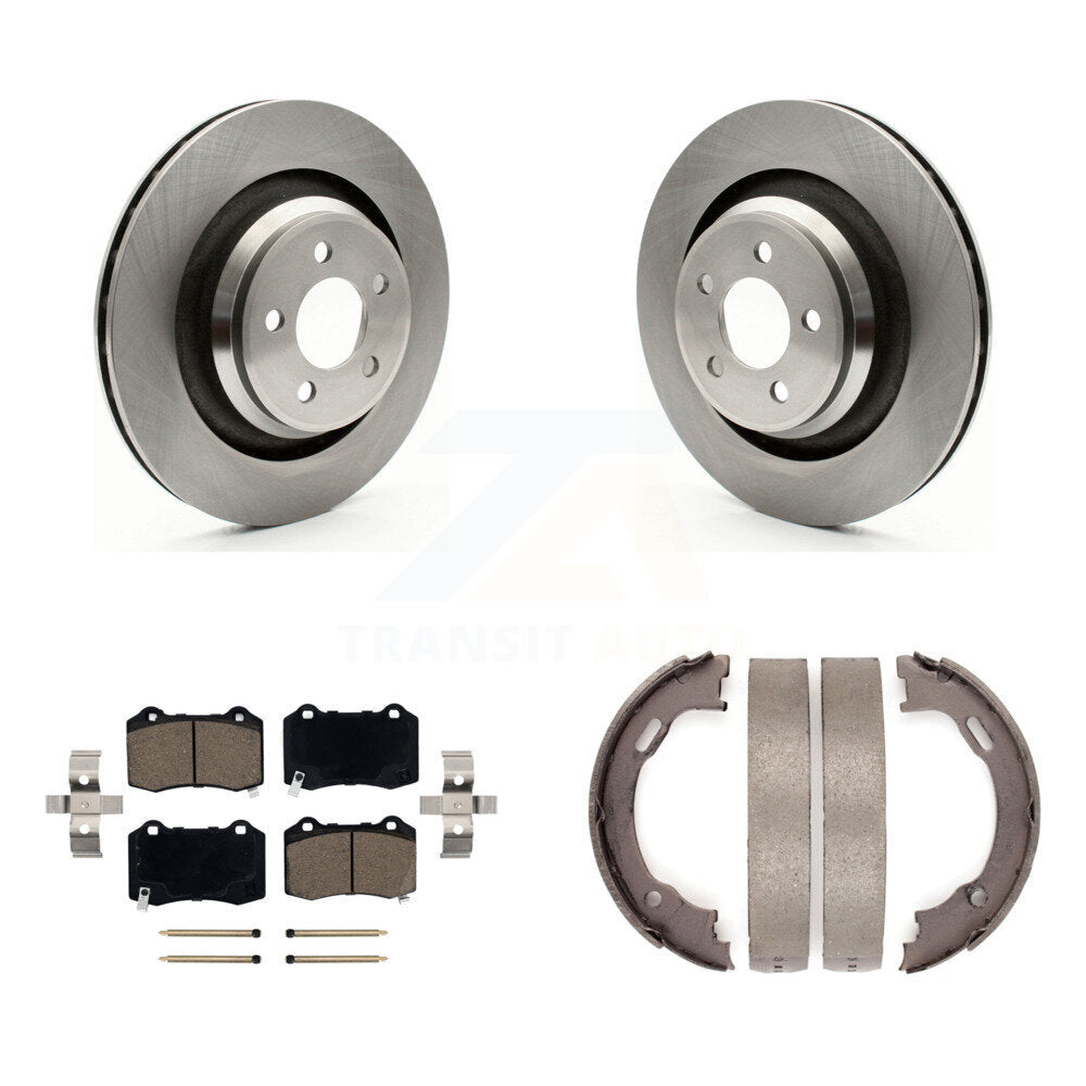 Rear Disc Rotors Ceramic Pads & Parking Shoes Kit For Dodge Charger Chrysler 300