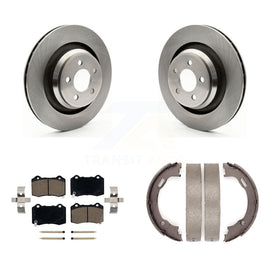 Rear Disc Rotors Ceramic Pads & Parking Shoes Kit For Dodge Charger Chrysler 300