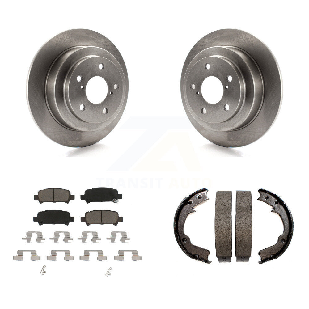 Rear Disc Rotors Ceramic Pads And Parking Shoes Kit For Subaru Forester Impreza