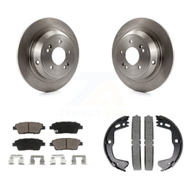 Rear Disc Rotors Ceramic Pads & Parking Brake Shoes Kit For Hyundai Genesis G80