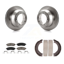 Charger l'image dans la galerie, Rear Disc Rotors Ceramic Pads Parking Brake Shoes Kit For Ford F-350 Super Duty