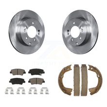 Charger l'image dans la galerie, Rear Disc Rotors Ceramic Pads &amp; Parking Shoes Kit For Hyundai Sonata Kia Optima