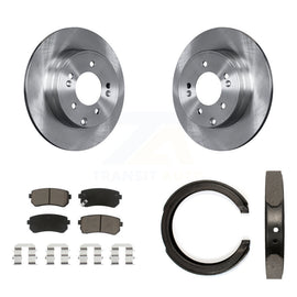 Rear Disc Rotors Ceramic Pads & Parking Shoes Kit For Hyundai Tucson Sonata Kia