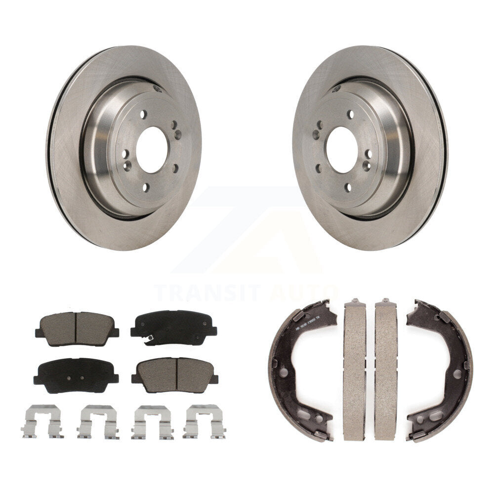 Rear Disc Rotors Ceramic Pads And Parking Shoes Kit For 2011-2013 Hyundai Equus
