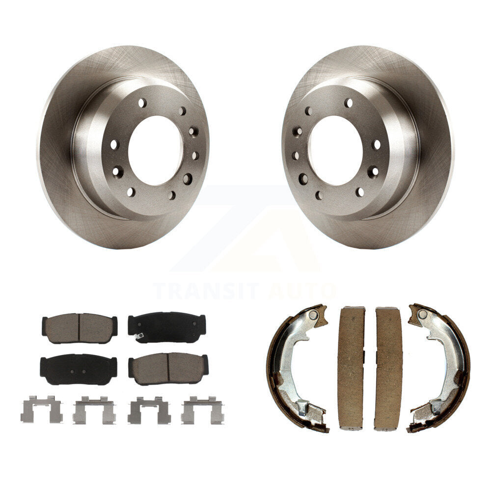Rear Disc Rotors Ceramic Pads Parking Shoes Kit For Hyundai Entourage Kia Sedona