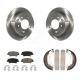 Rear Disc Rotors Ceramic Pads And Parking Brake Shoes Kit For 2010-2013 Kia Soul