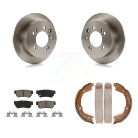 Rear Disc Rotors Ceramic Pads And Parking Brake Shoes Kit For Hyundai Elantra