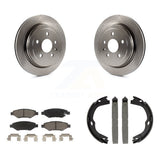 Rear Disc Rotors Ceramic Pads And Parking Brake Shoes Kit For Cadillac CTS