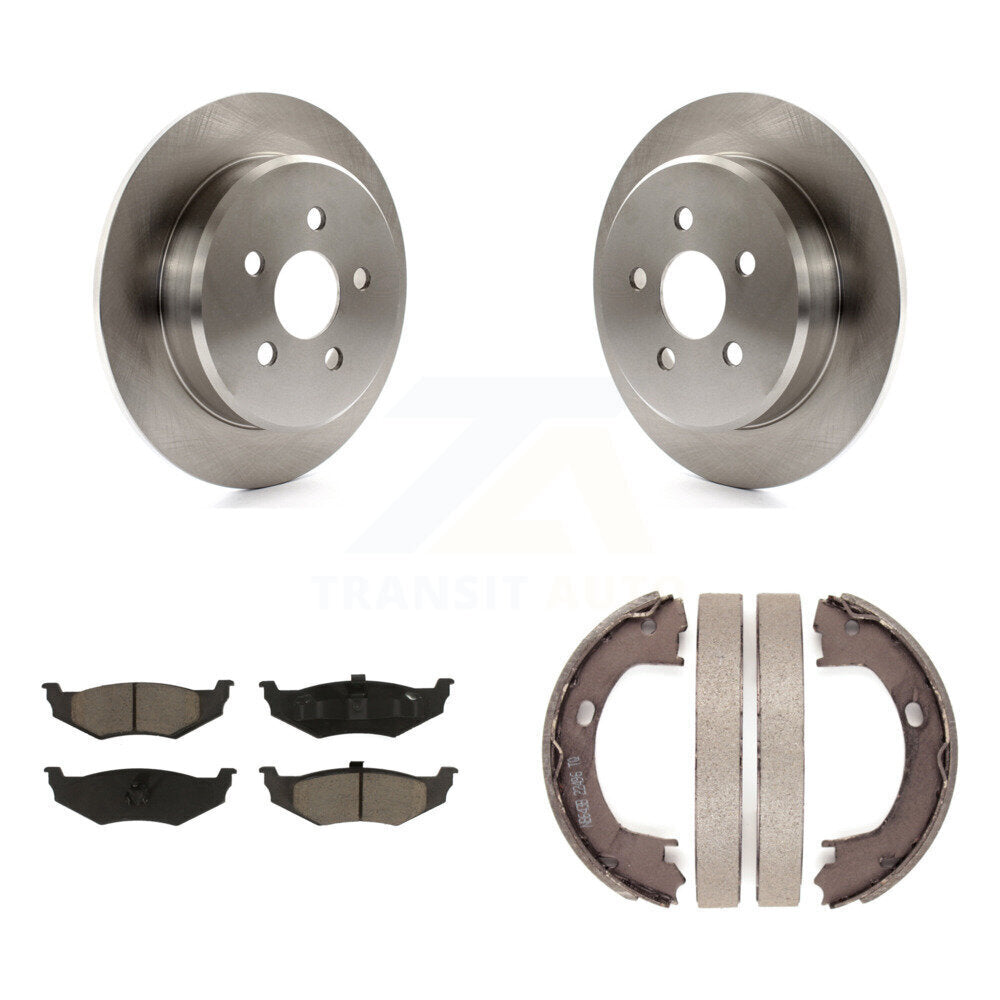 Rear Disc Rotors Ceramic Pads Parking Shoes Kit For Chrysler PT Cruiser Sebring