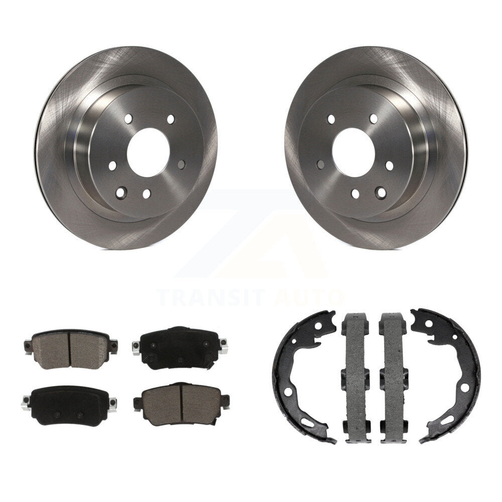 Rear Disc Rotors Ceramic Pads & Parking Shoes Kit For 2019 Nissan Rogue Sport S