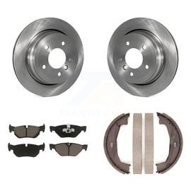 Rear Disc Rotors Ceramic Pads Parking Shoes Kit For 12 BMW 328i Wagon with 3.0L