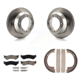 Rear Disc Rotors Ceramic Pads & Parking Brake Shoes Kit For Ford F-150 Heritage