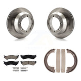 Rear Disc Rotors Ceramic Pads & Parking Brake Shoes Kit For Ford F-150 Heritage