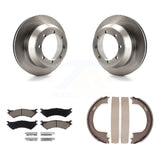 Rear Disc Rotors Ceramic Pads & Parking Brake Shoes Kit For Ford F-150 Heritage