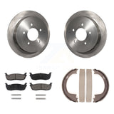 Rear Disc Rotors Ceramic Pads Parking Shoes Kit For Ford F-150 Heritage Lincoln