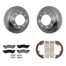 Load image into Gallery viewer, Rear Disc Rotors Ceramic Pads Parking Shoes Kit For Ford E-350 Super Duty E-250