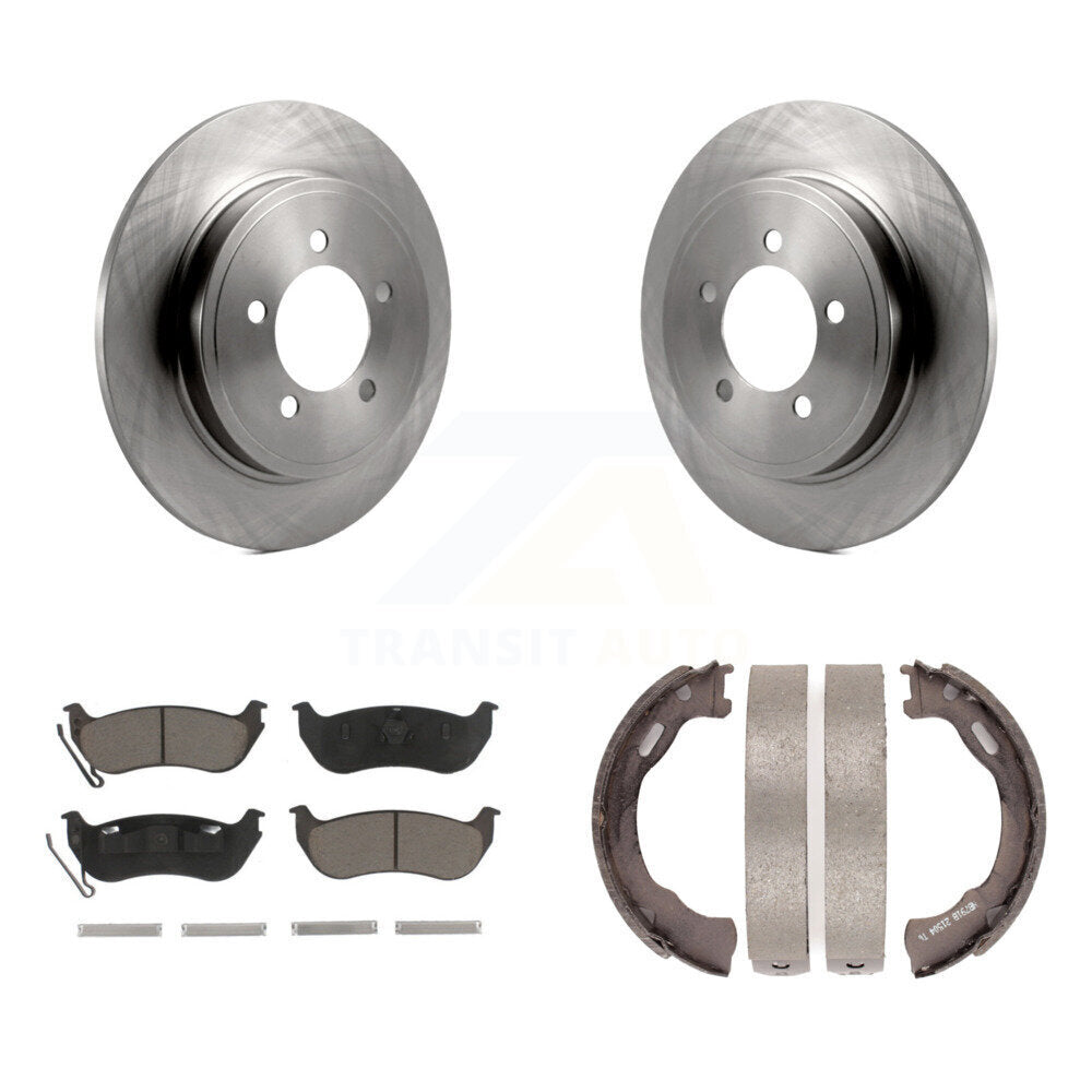 Rear Disc Rotors Ceramic Pads And Parking Shoes Kit For Ford Explorer Sport Trac