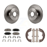 Rear Disc Rotors Ceramic Pads Parking Shoes Kit For INFINITI Nissan Maxima G37 Z