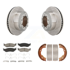 Rear Disc Rotors Ceramic Pads Parking Shoes Kit For Ford F-450 Super Duty F-550