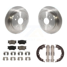 Charger l'image dans la galerie, Rear Disc Rotors Ceramic Pads And Parking Brake Shoes Kit For Toyota Camry