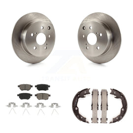 Rear Disc Rotors Ceramic Pads Parking Brake Shoes Kit For 2010 Toyota Matrix XRS