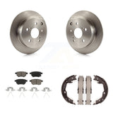 Rear Disc Rotors Ceramic Pads Parking Brake Shoes Kit For 2010 Toyota Matrix XRS