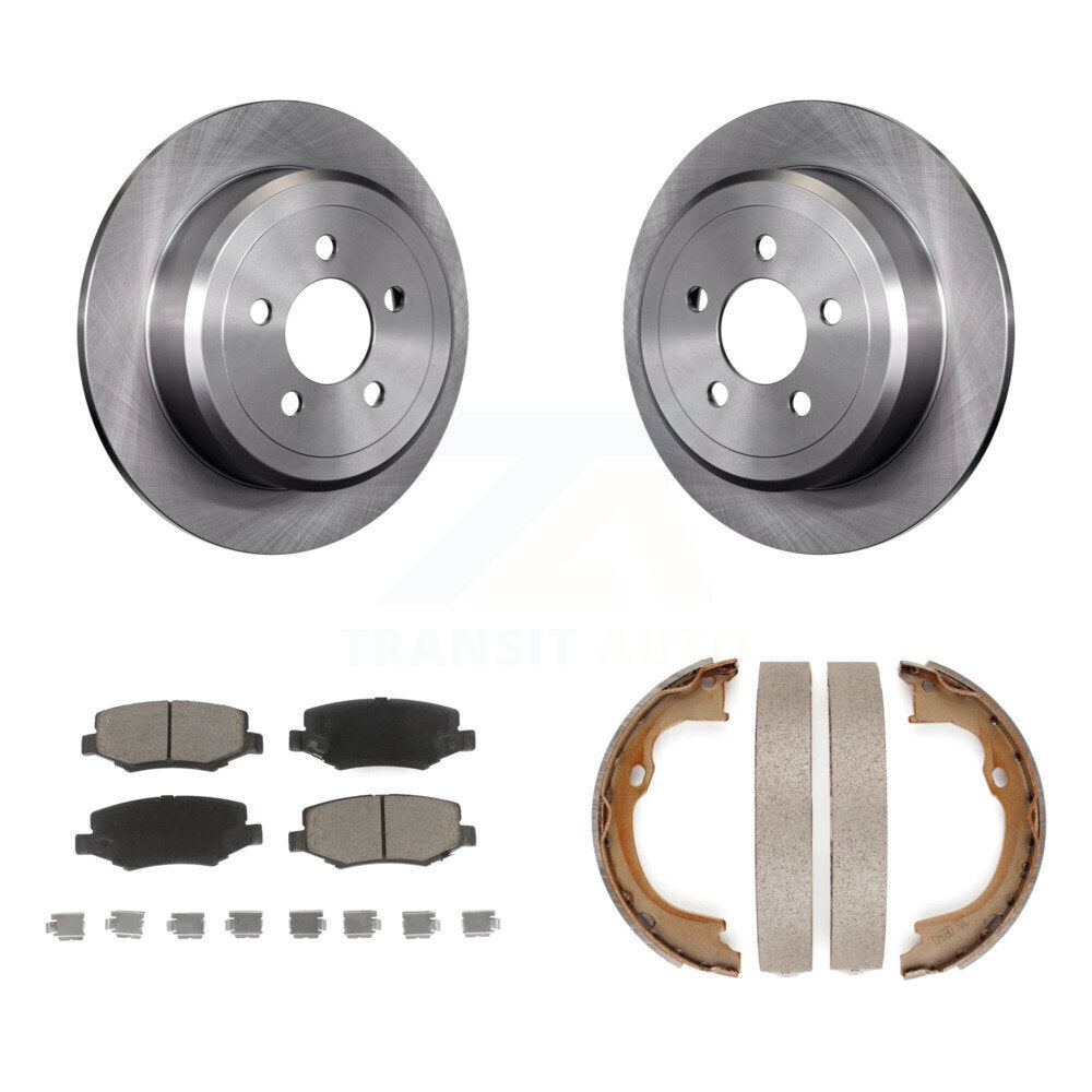 Rear Disc Rotors Ceramic Pads And Parking Shoes Kit For Jeep Liberty Dodge Nitro