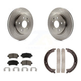 Rear Disc Rotors Ceramic Pads And Parking Brake Shoes Kit For Cadillac XTS
