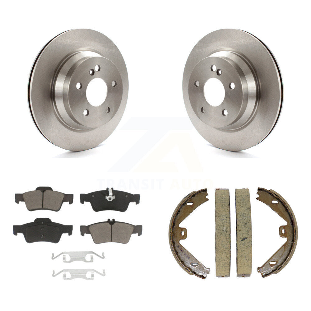 Rear Disc Rotors Ceramic Pads And Parking Shoes Kit For Mercedes-Benz E350 E400
