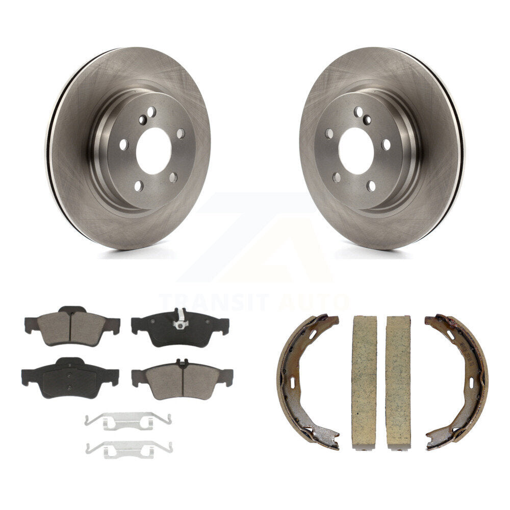 Rear Disc Rotors Ceramic Pads And Parking Brake Shoes Kit For Mercedes-Benz E550